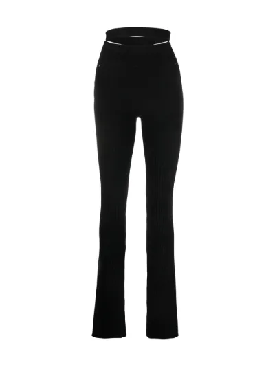 ANDREADAMO ribbed-knit bootcut trousers 