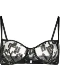 ERES metallic-threading semi-sheer bra - Black