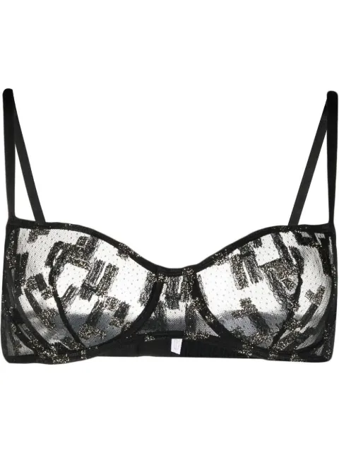 ERES brasier con costura metalizada transparente