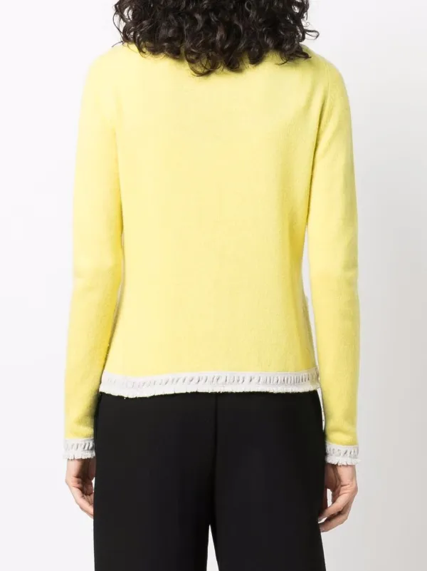 CHANEL Pre-Owned 2003 Layered Knitted Cashmere Cardigan Yellow