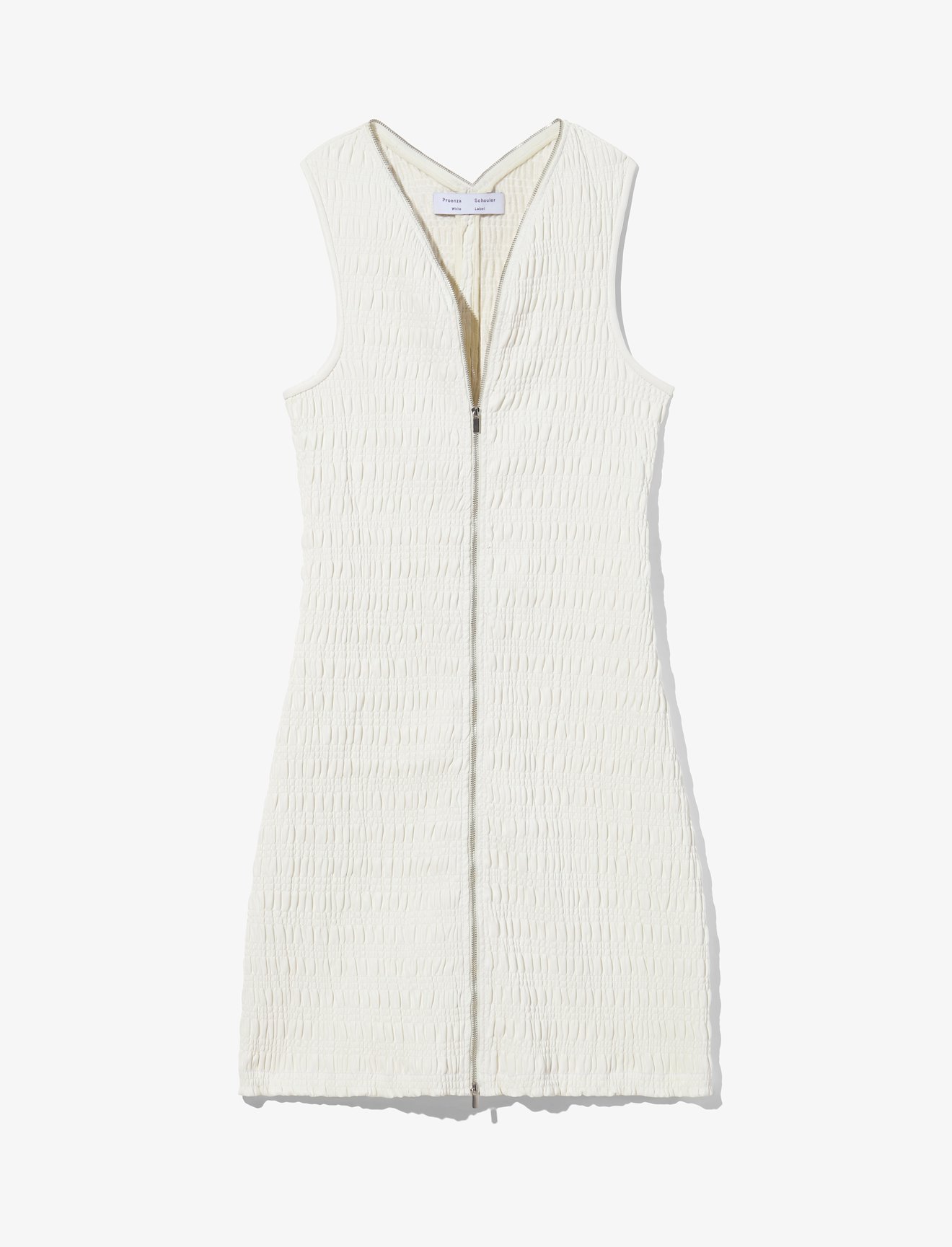 Faux Leather Smocked Zip Dress #4