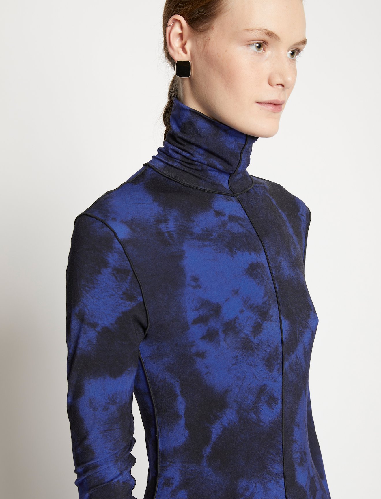 Marble Jersey Turtleneck Dress #3