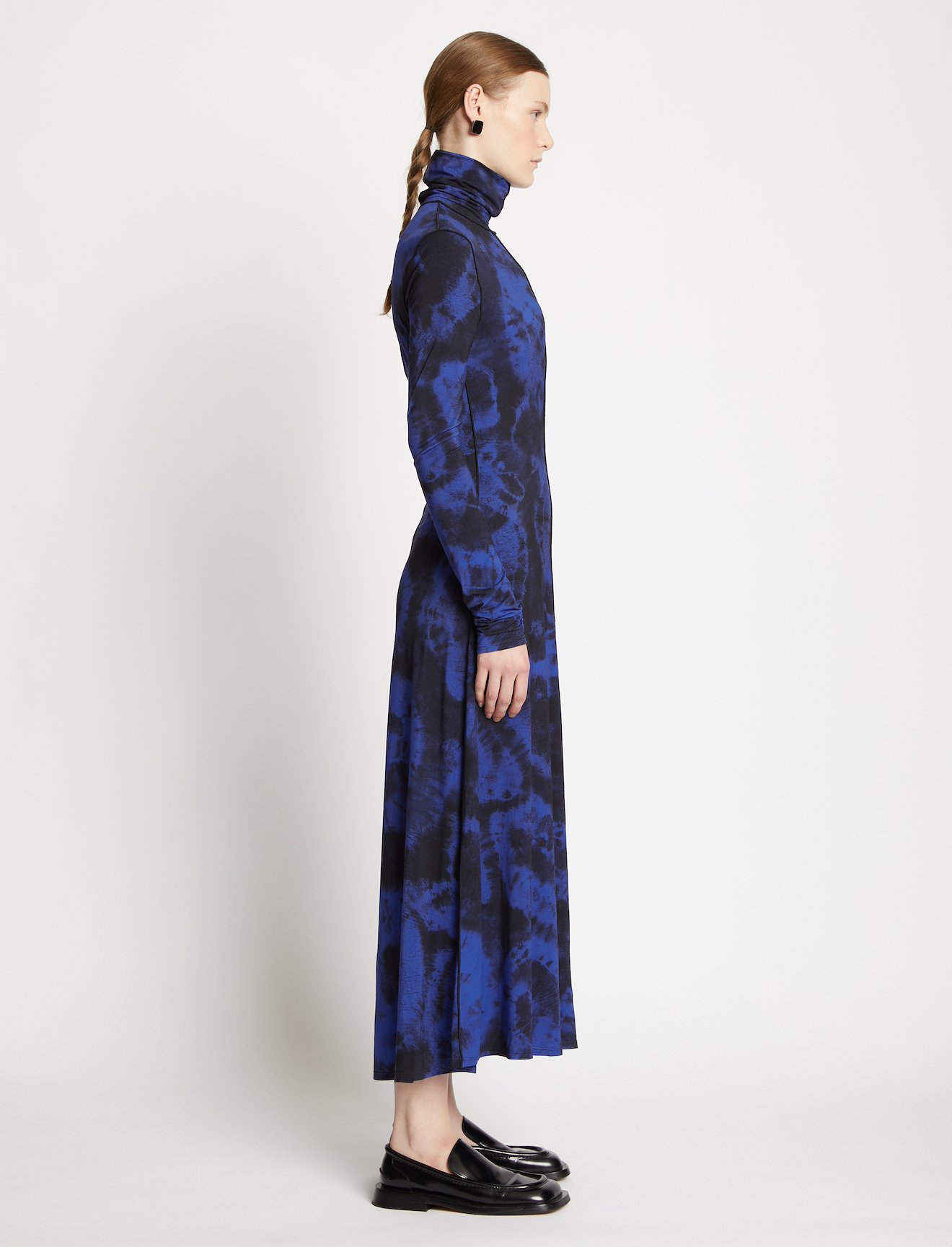 Marble Jersey Turtleneck Dress #1