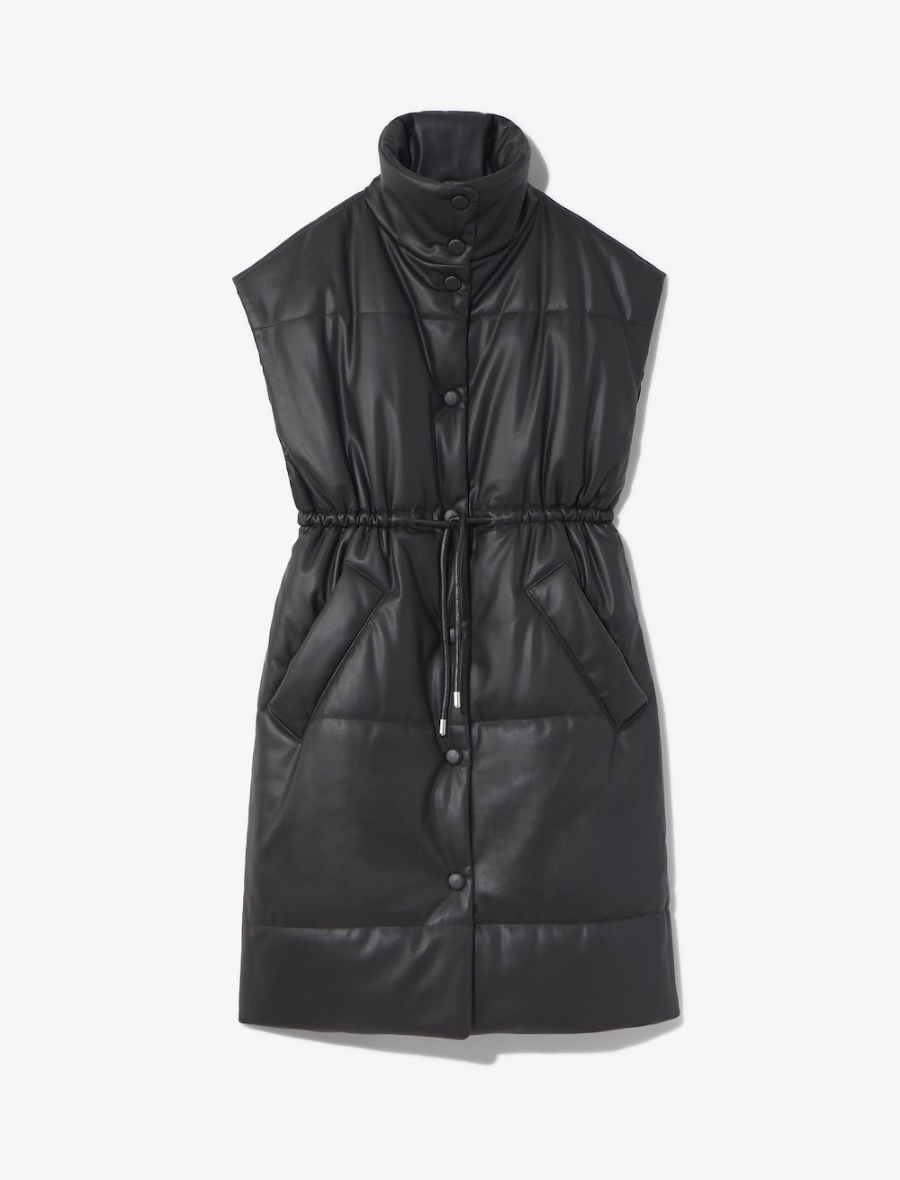 Faux Leather Puffer Vest
