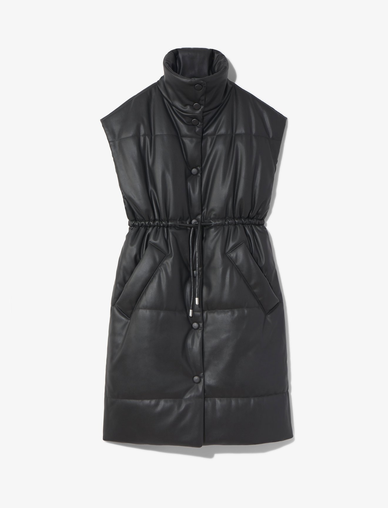 Faux Leather Puffer Vest #4