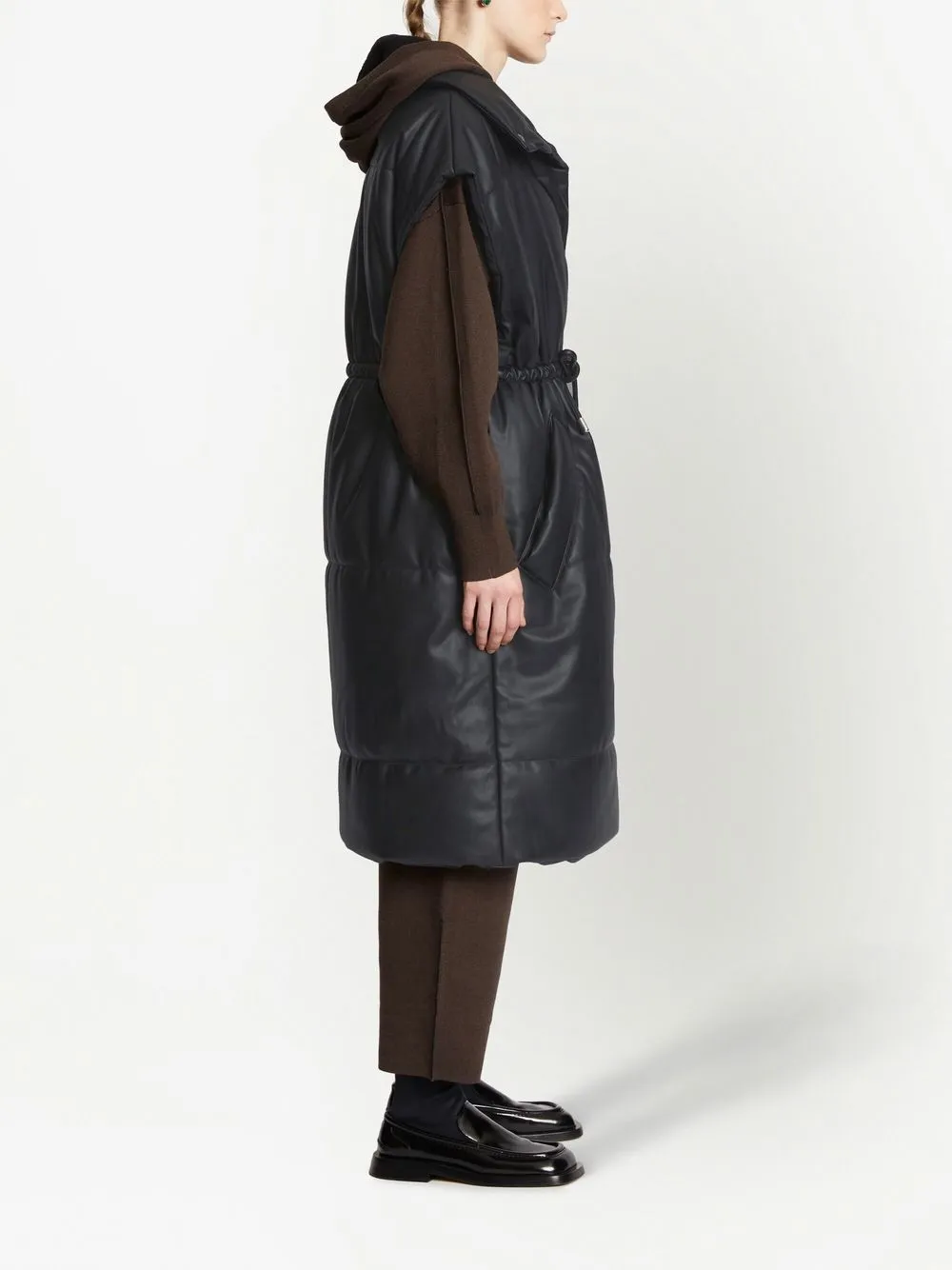 Proenza Schouler White Label Padded Faux-leather Gilet In Black
