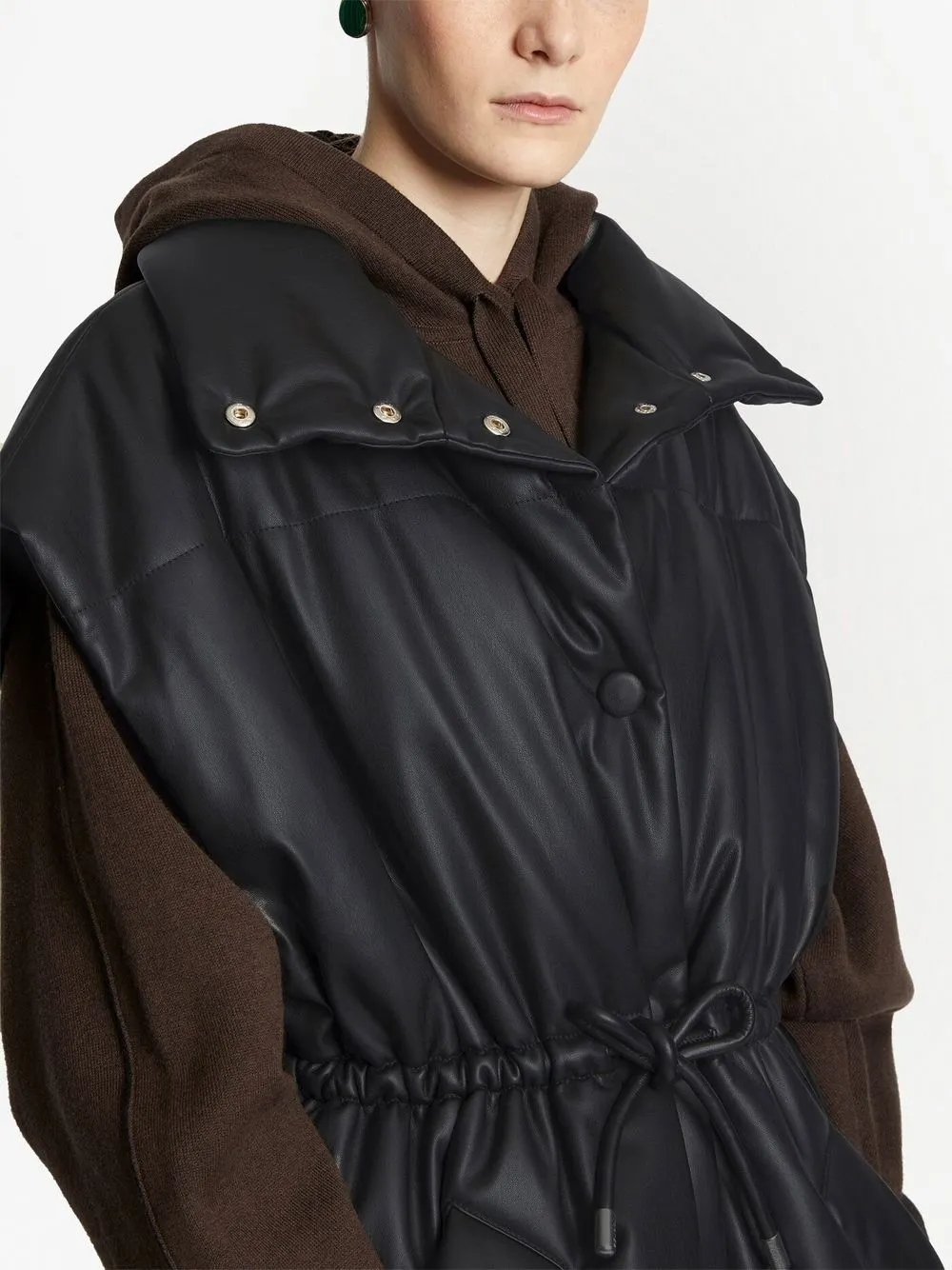 Proenza Schouler White Label Padded Faux-leather Gilet In Black