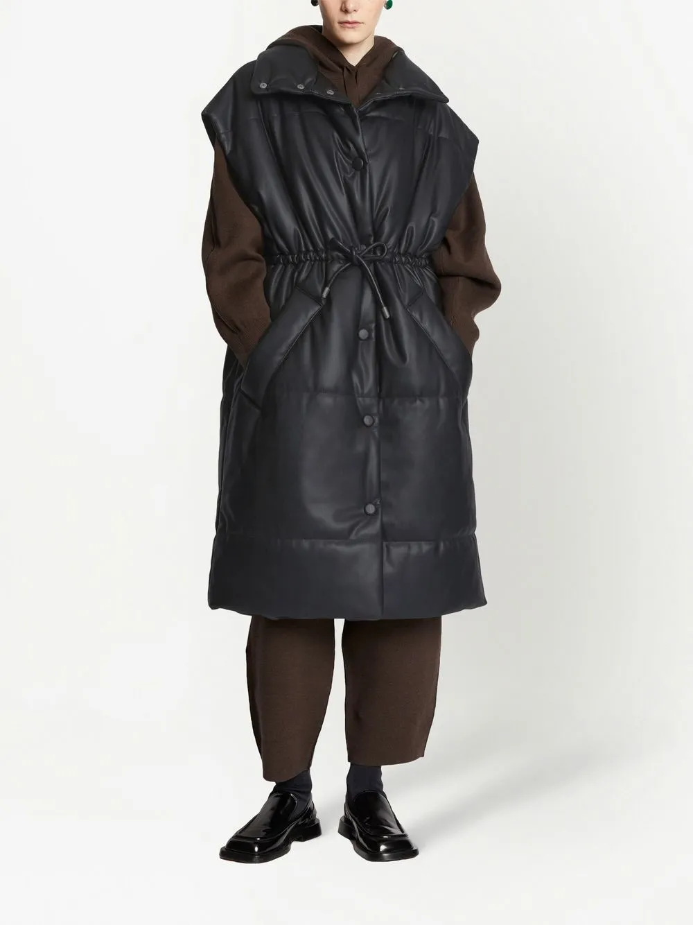 Proenza Schouler White Label Padded Faux-leather Gilet In Black