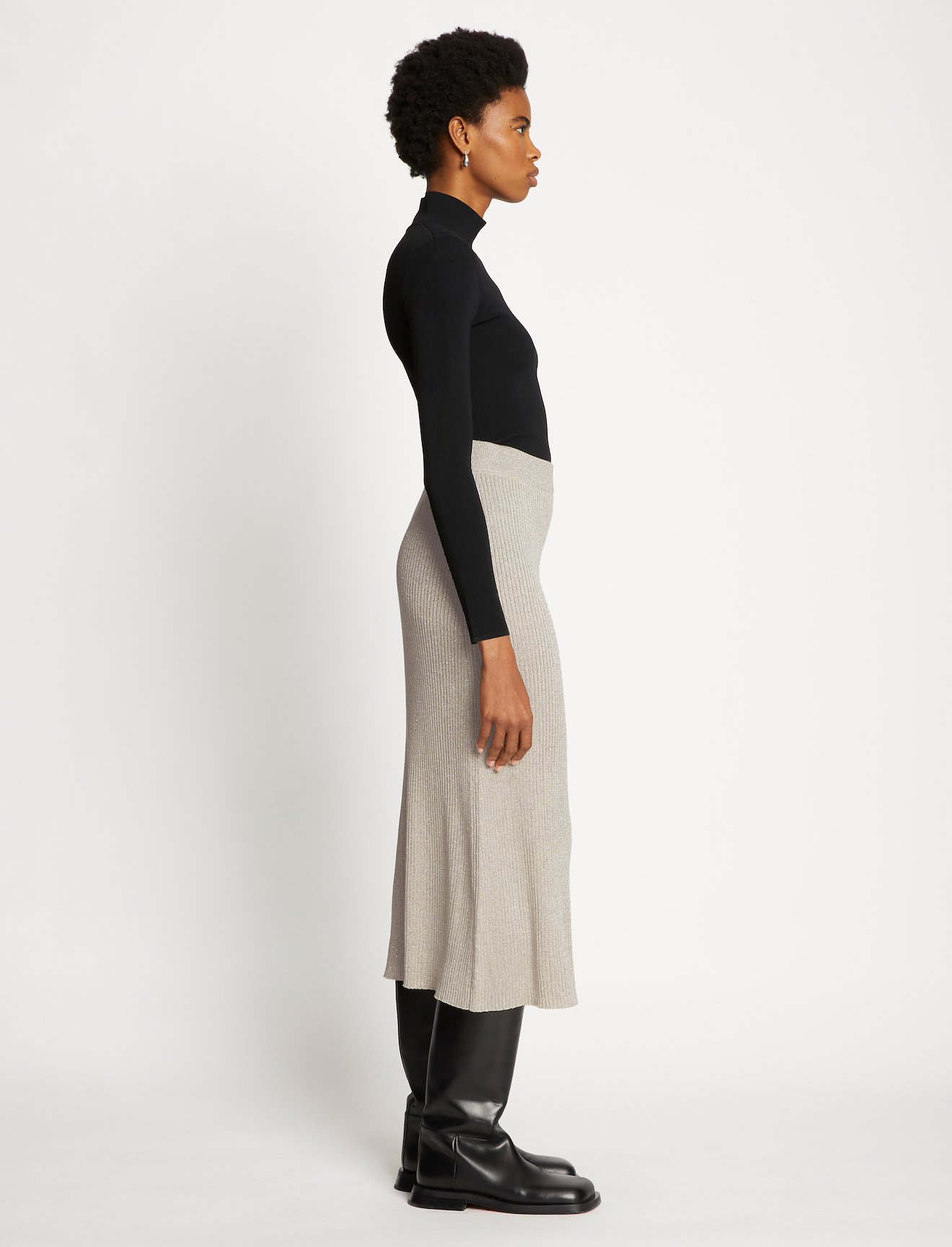 Lurex Rib Knit Skirt #1