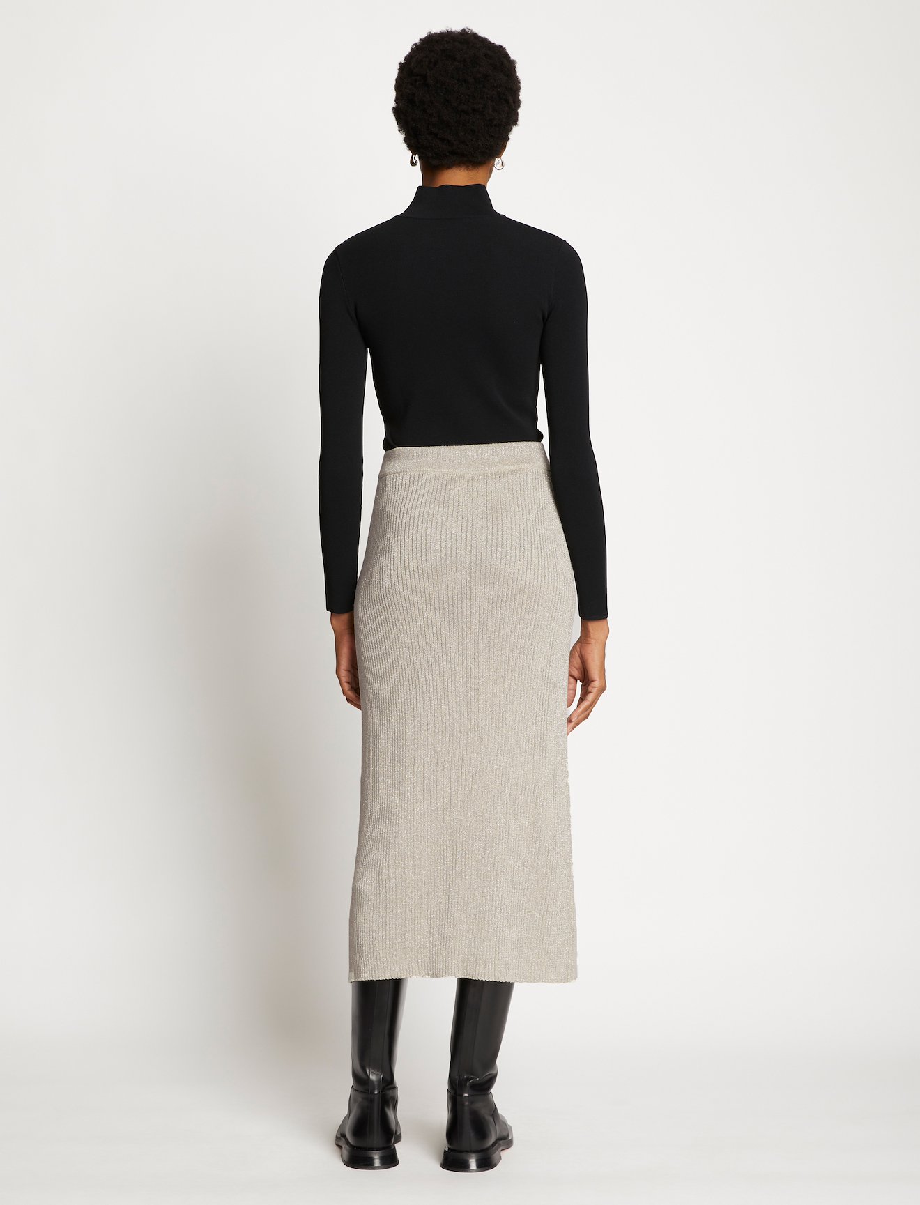 Lurex Rib Knit Skirt #2