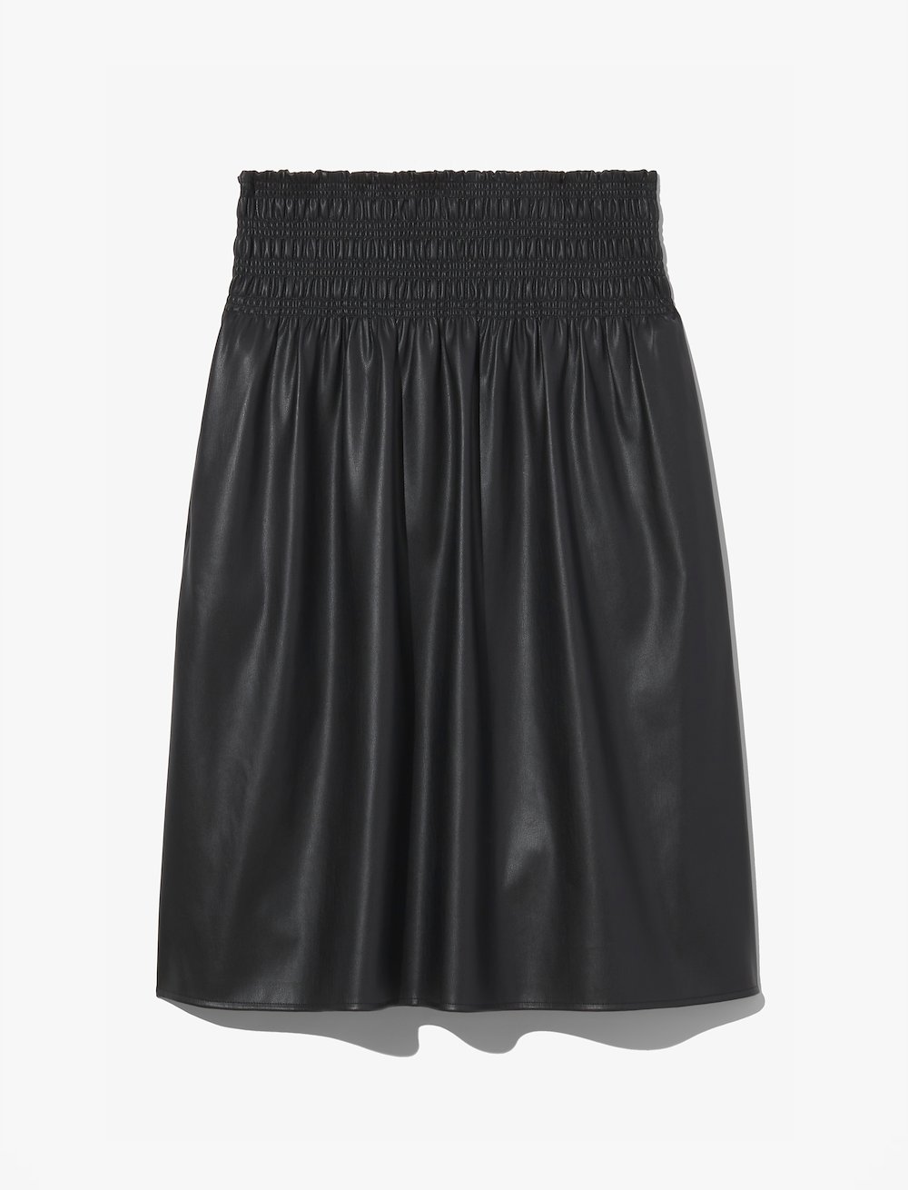 Faux Leather Smocked Skirt