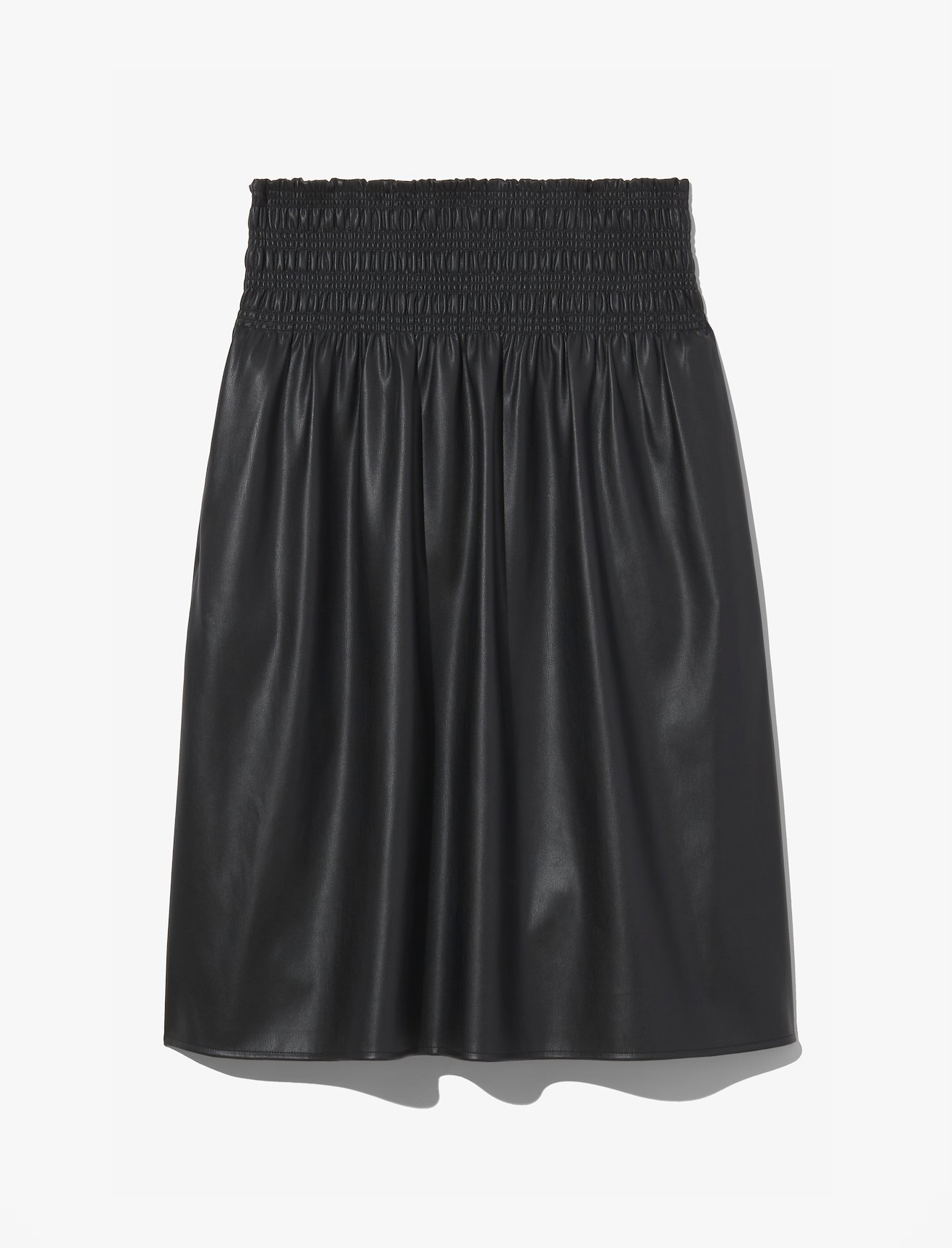 Faux Leather Smocked Skirt #3