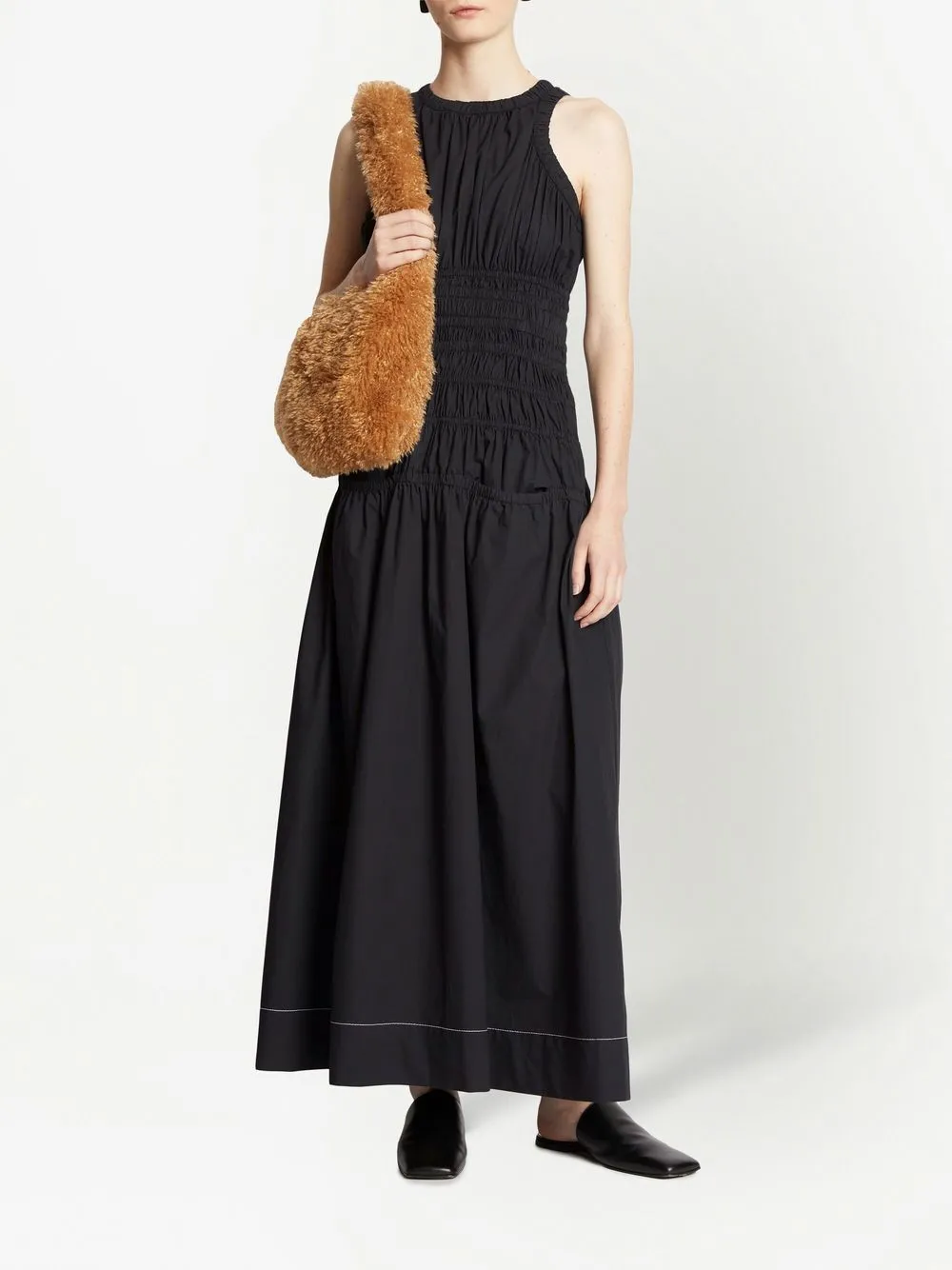 Proenza Schouler White Label Jurk met ruche - Zwart