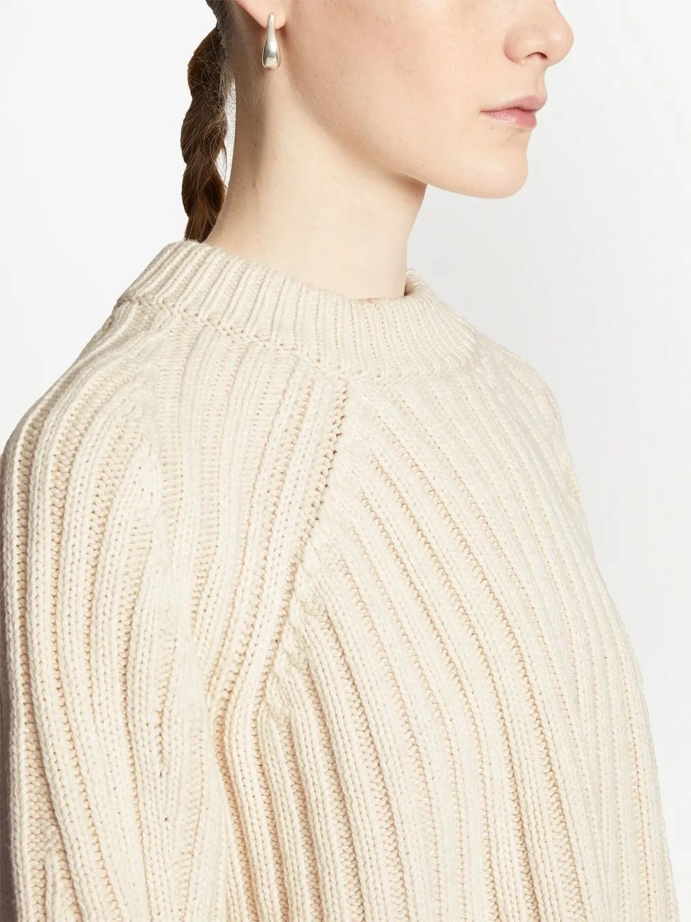 Shop Proenza Schouler White Label Plaited Rib Crewneck Jumper In Neutrals