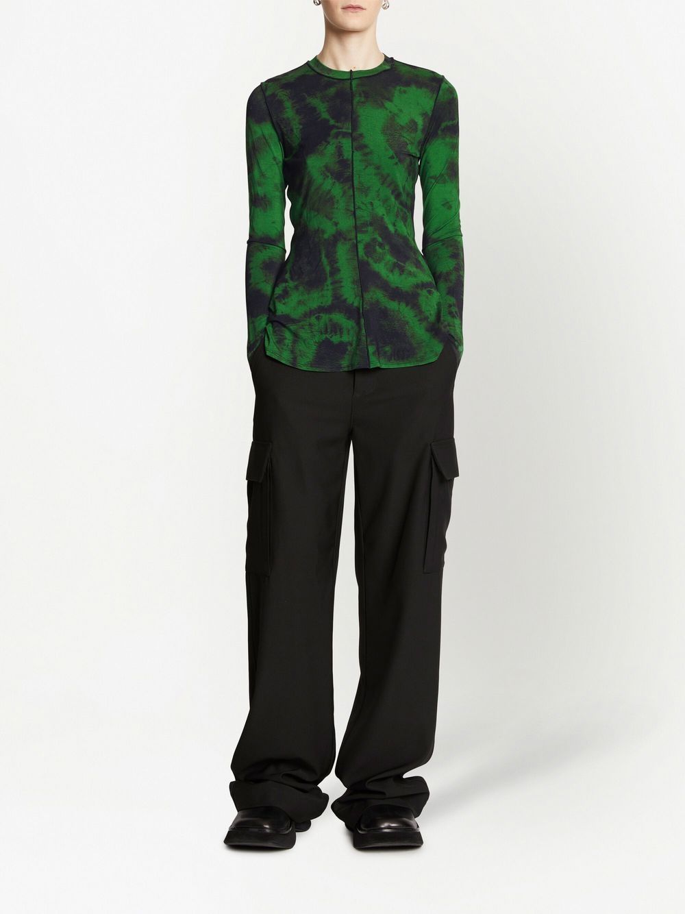 Proenza Schouler White Label T-shirt met tie-dye print - Groen