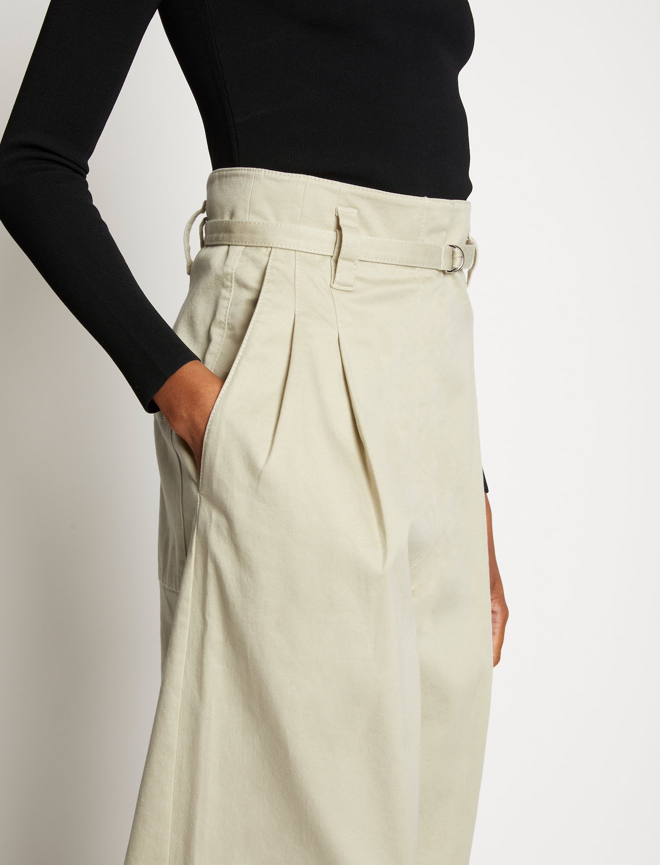 Cotton Twill Wide Leg Pants #3