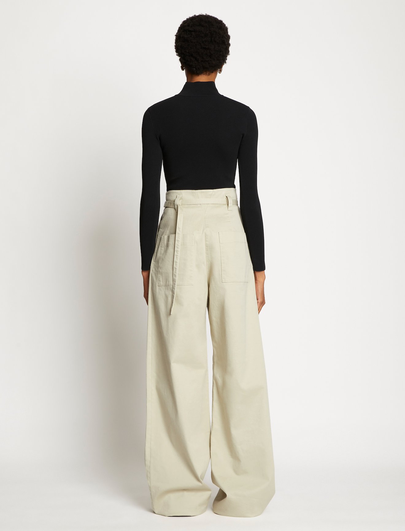 Cotton Twill Wide Leg Pants in white | Proenza Schouler