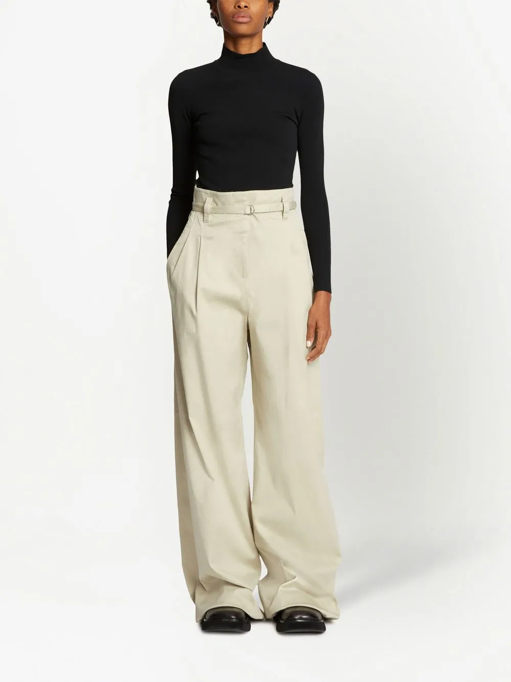 Shop Proenza Schouler White Label High-waisted Wide-leg Trousers In Weiss