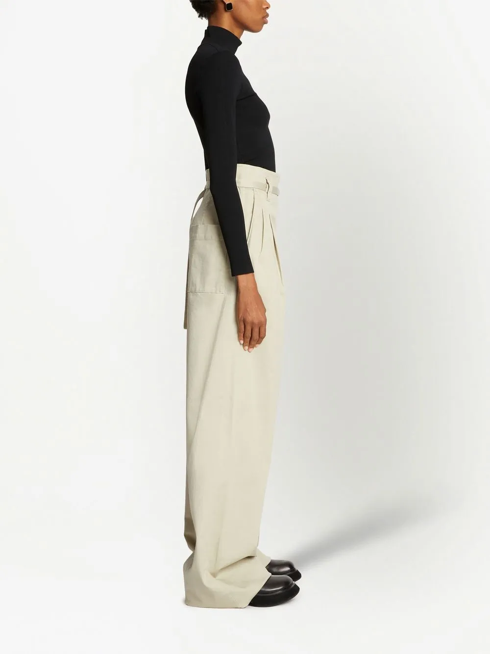 Shop Proenza Schouler White Label High-waisted Wide-leg Trousers In Weiss