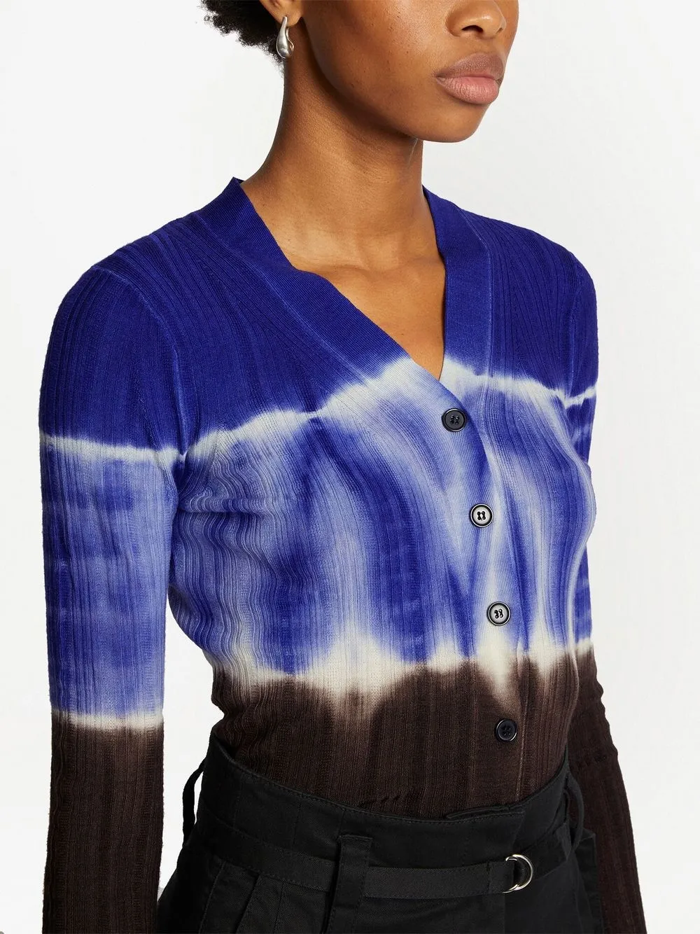 PROENZA SCHOULER WHITE LABEL DIP DYE-PRINT CARDIGAN