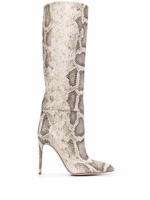 snake print stiletto boots