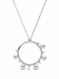 Yoko London 18kt white gold Sleek Akoya pearl diamond pendant necklace - Silver
