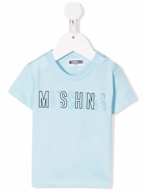 Moschino Kids تيشيرت قطن بطبعة شعار الماركة