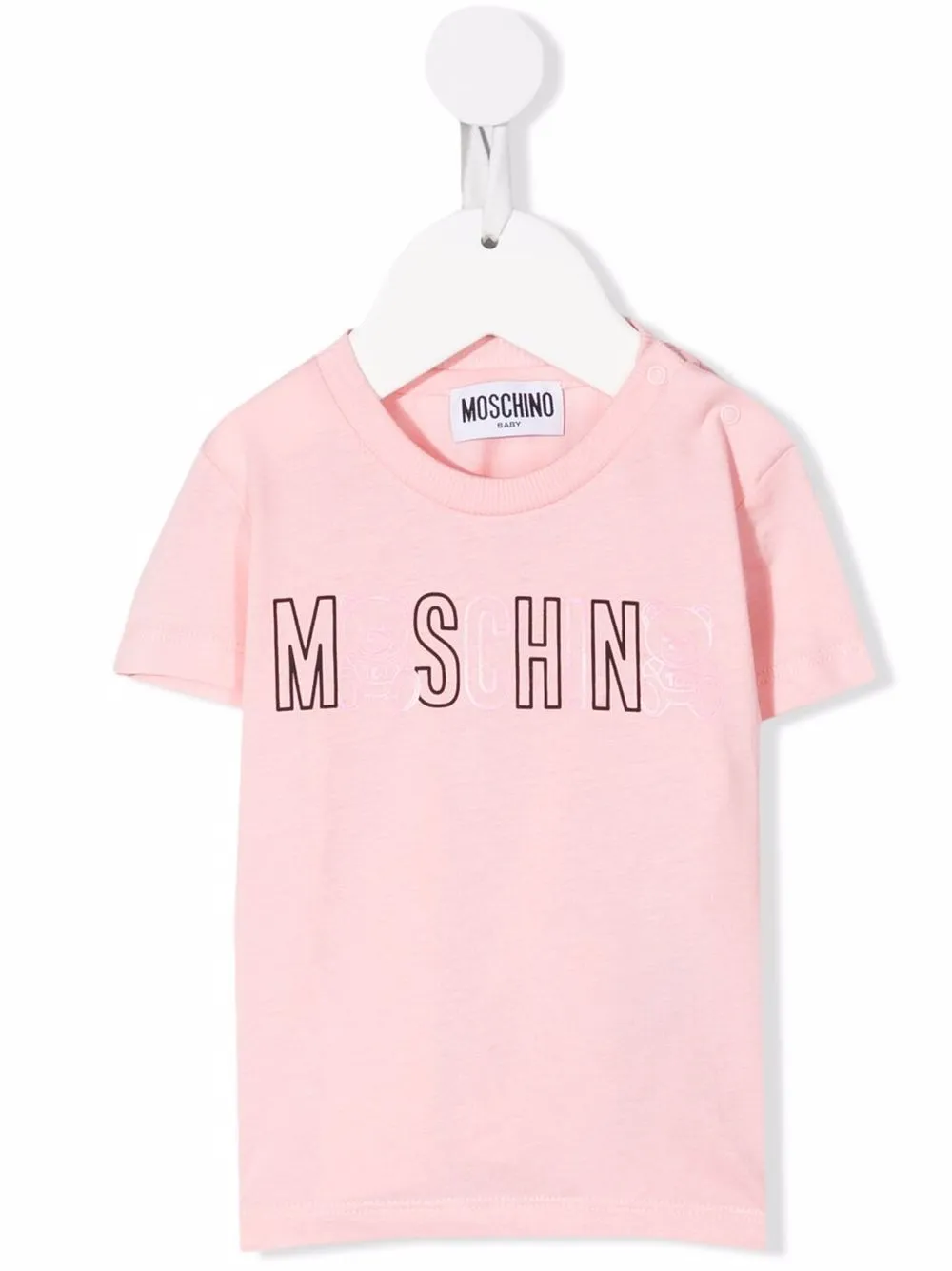 

Moschino Kids playera con logo estampado - Rosado