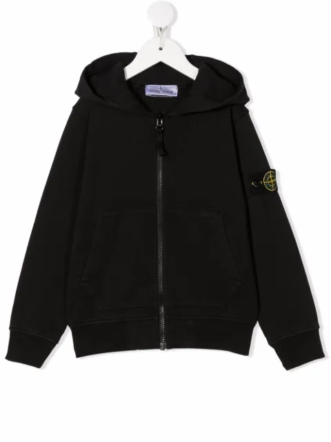 Stone Island Junior هودي بسحاب وشارة شعار الماركة