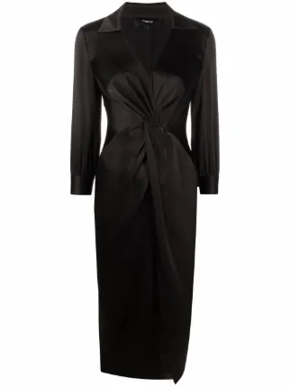 Nero Farfetch Abbigliamento Vestiti Vestiti chemisier Chemisier con ruches 