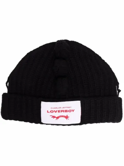 Chunky Spikes ribbed-knit beanie 