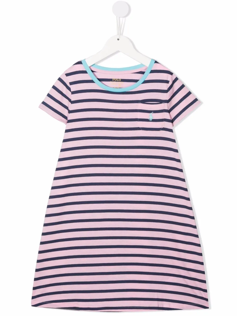 

Ralph Lauren Kids vestido estilo playera a rayas - Rosado