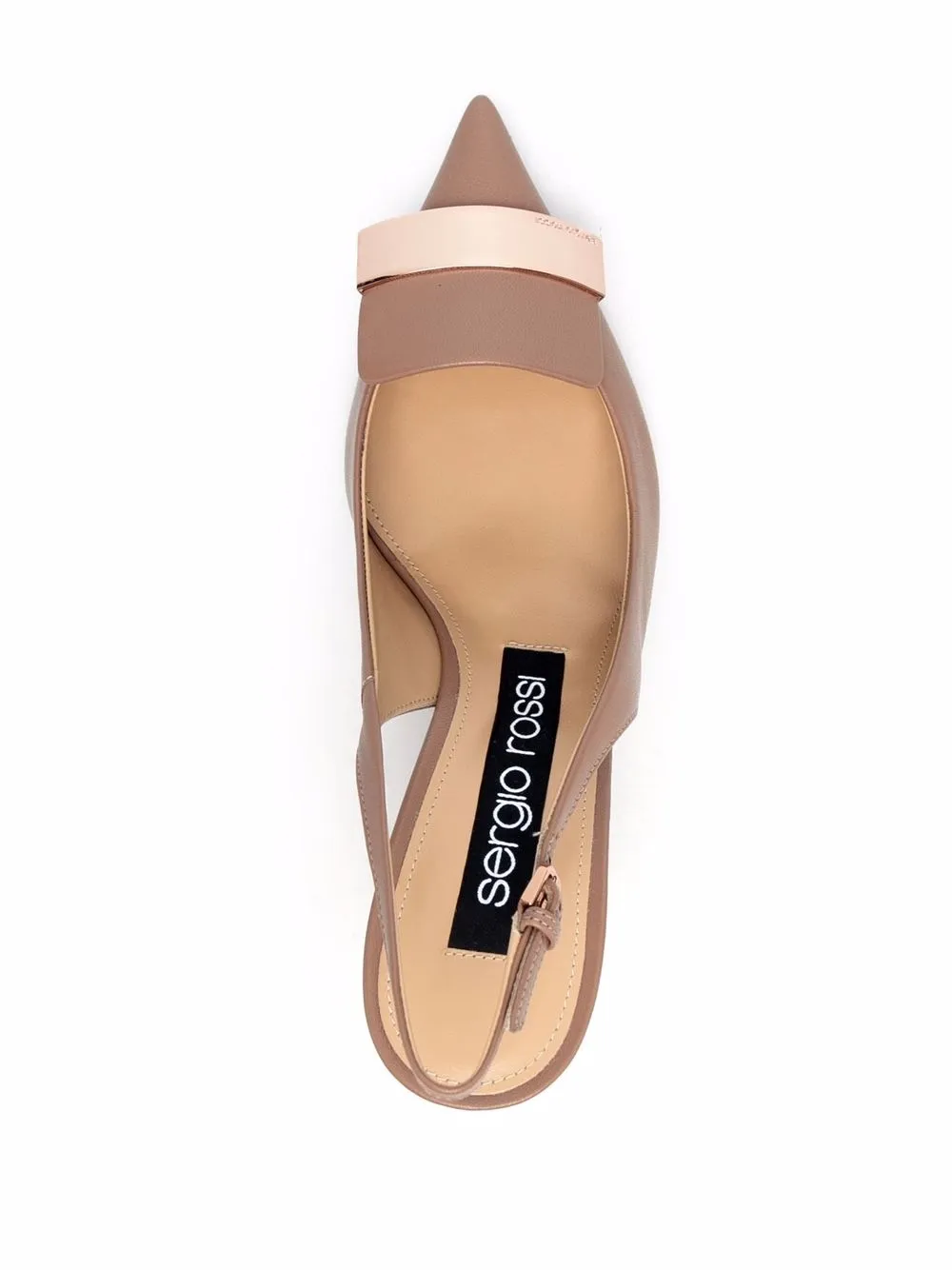Sergio Rossi Slingback pumps met plakkaat Beige