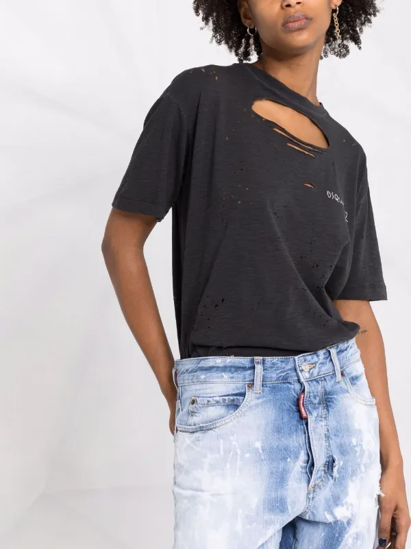 Dsquared2 cut-out detail short-sleeve 