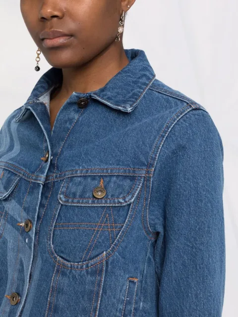 Shop Ahluwalia laser-print denim jacket 