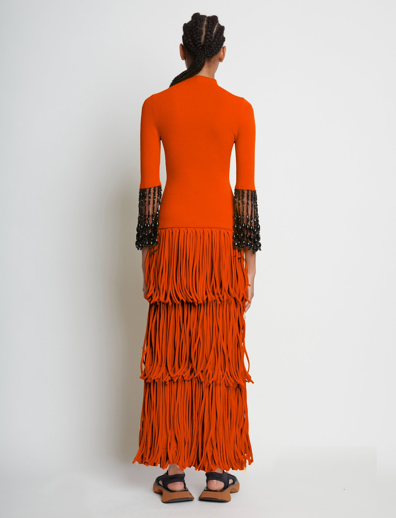 Textured Knit Beaded Fringe Dress #1