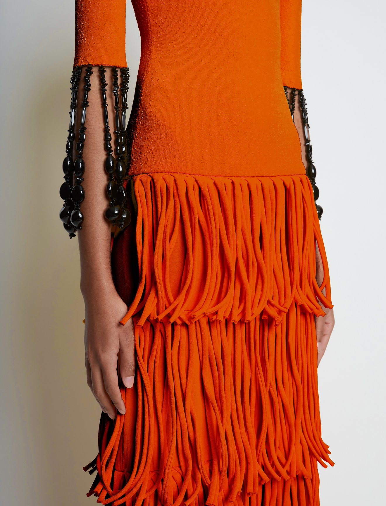 Textured Knit Beaded Fringe Dress #2