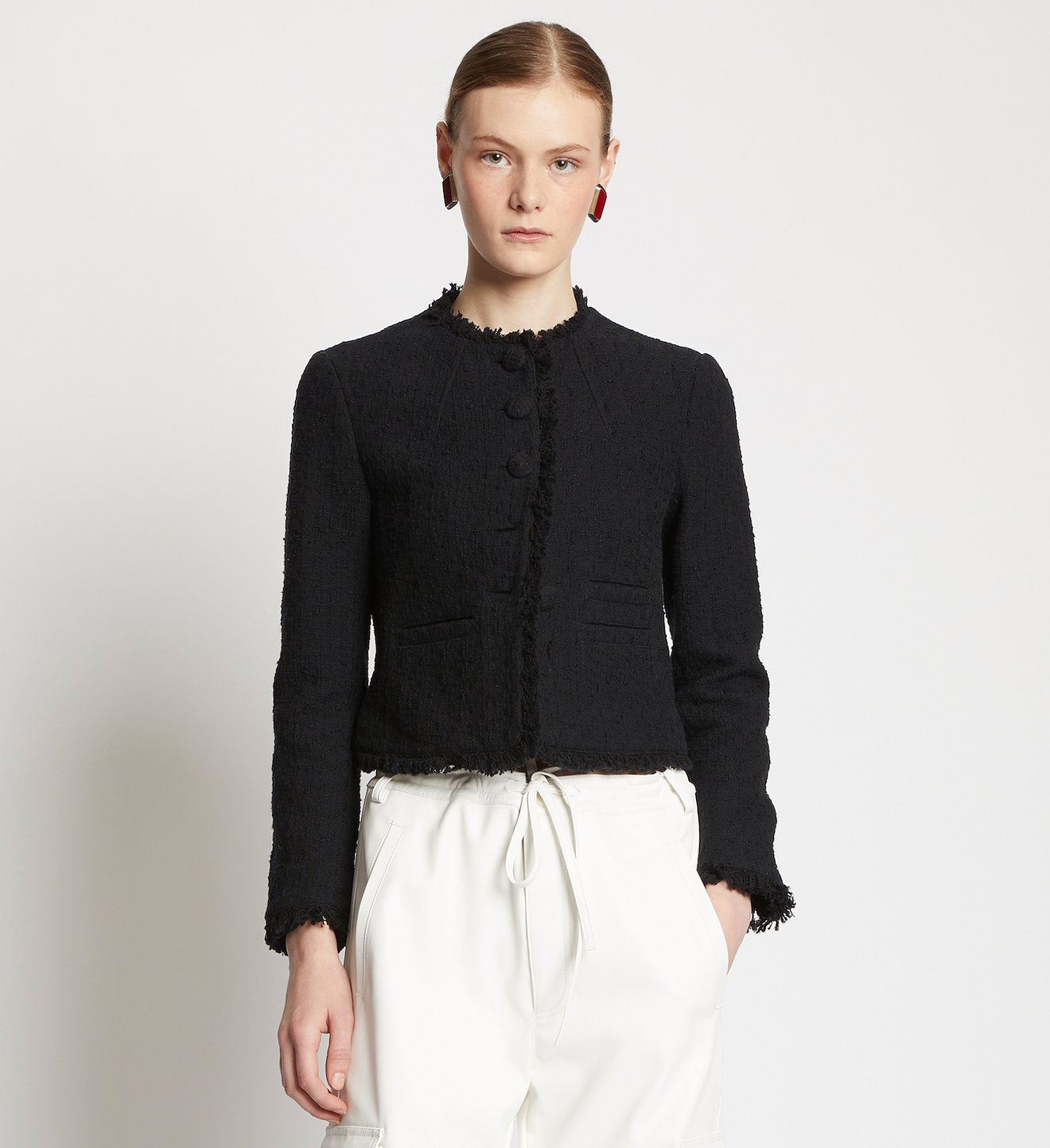 Cropped Tweed Jacket in black | Proenza Schouler