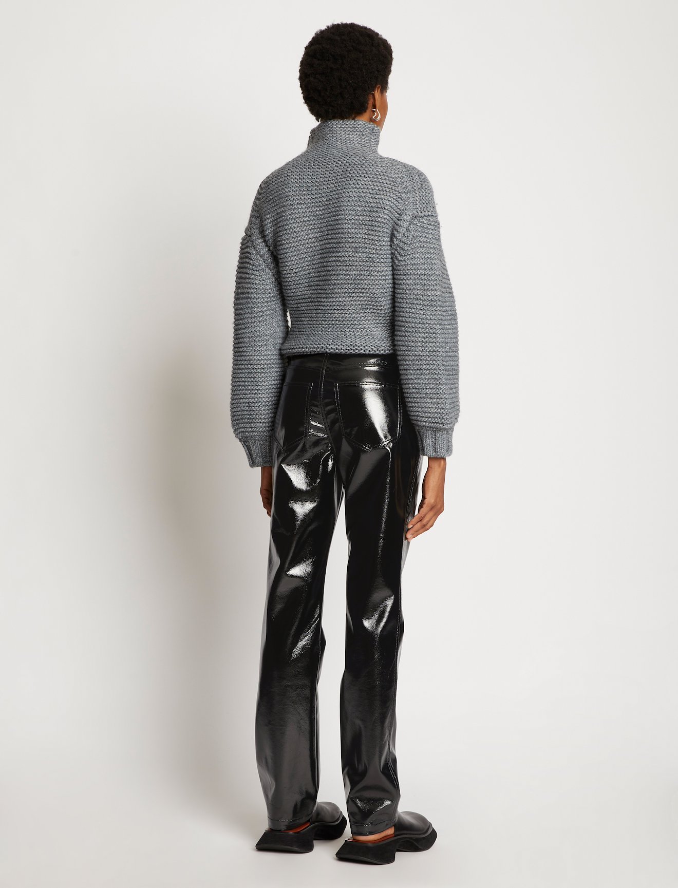 Lacquered Canvas Straight Pants #2
