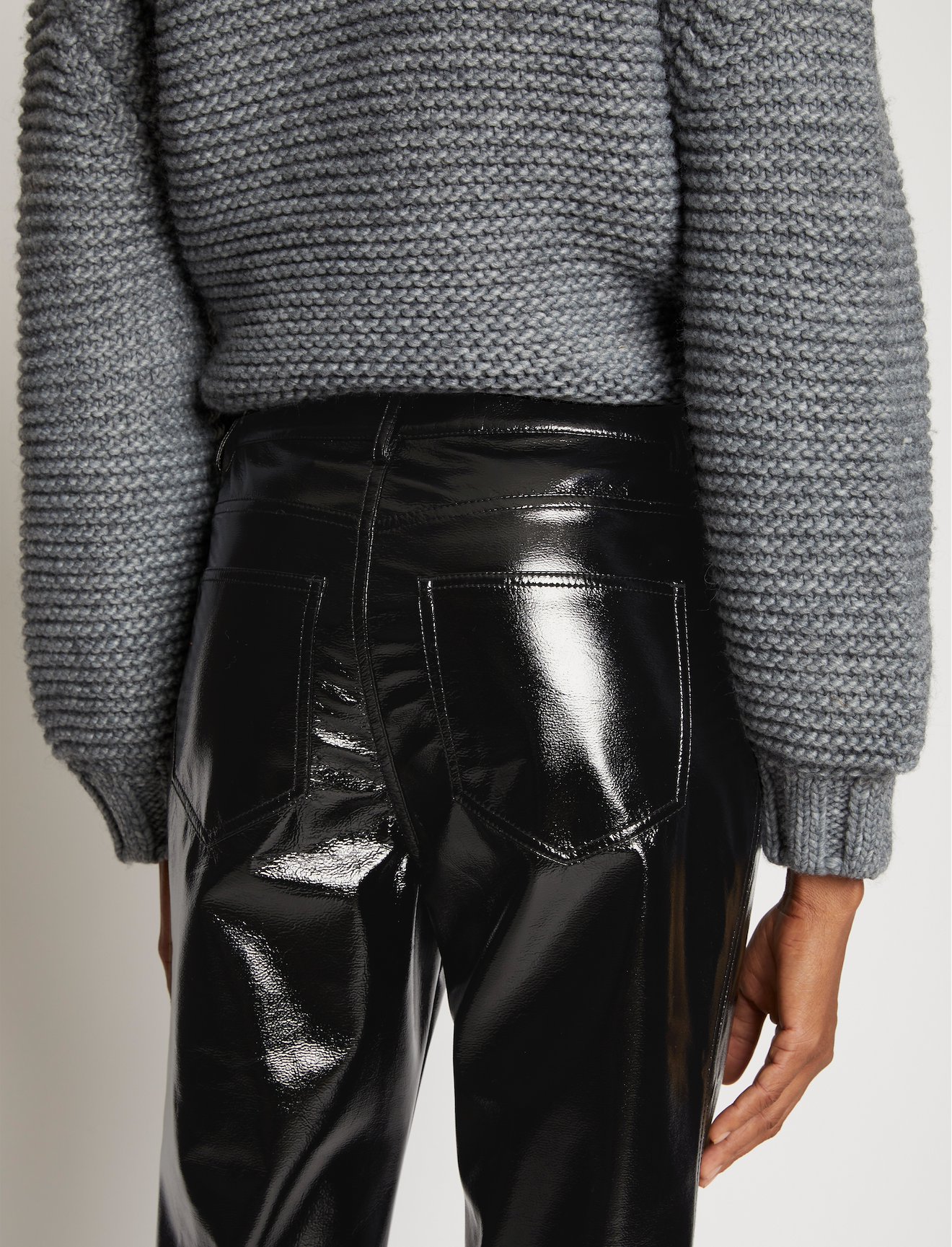Lacquered Canvas Straight Pants #3