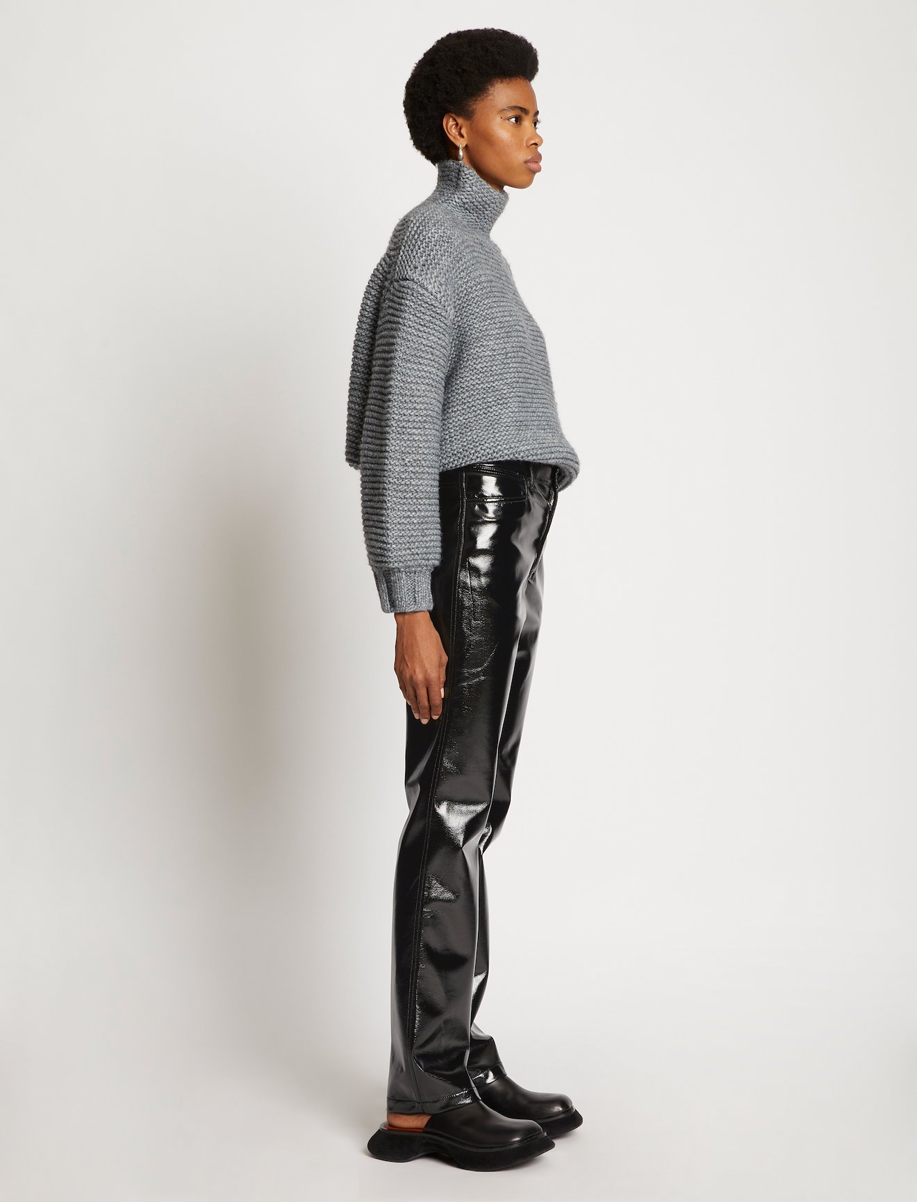 Lacquered Canvas Straight Pants #1