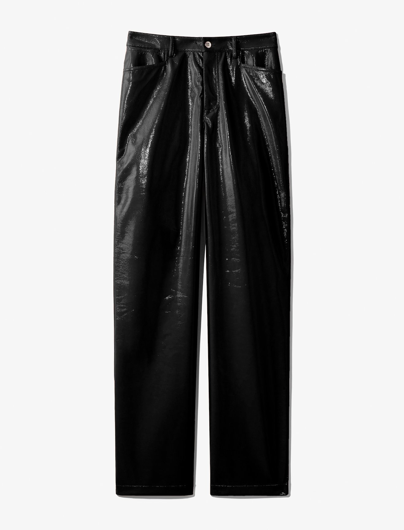 Lacquered Canvas Straight Pants #4