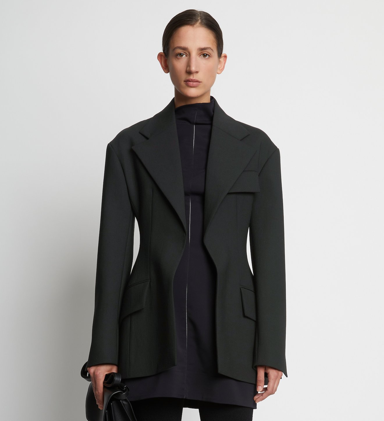 Stretch Suiting Sculpted Blazer in black | Proenza Schouler