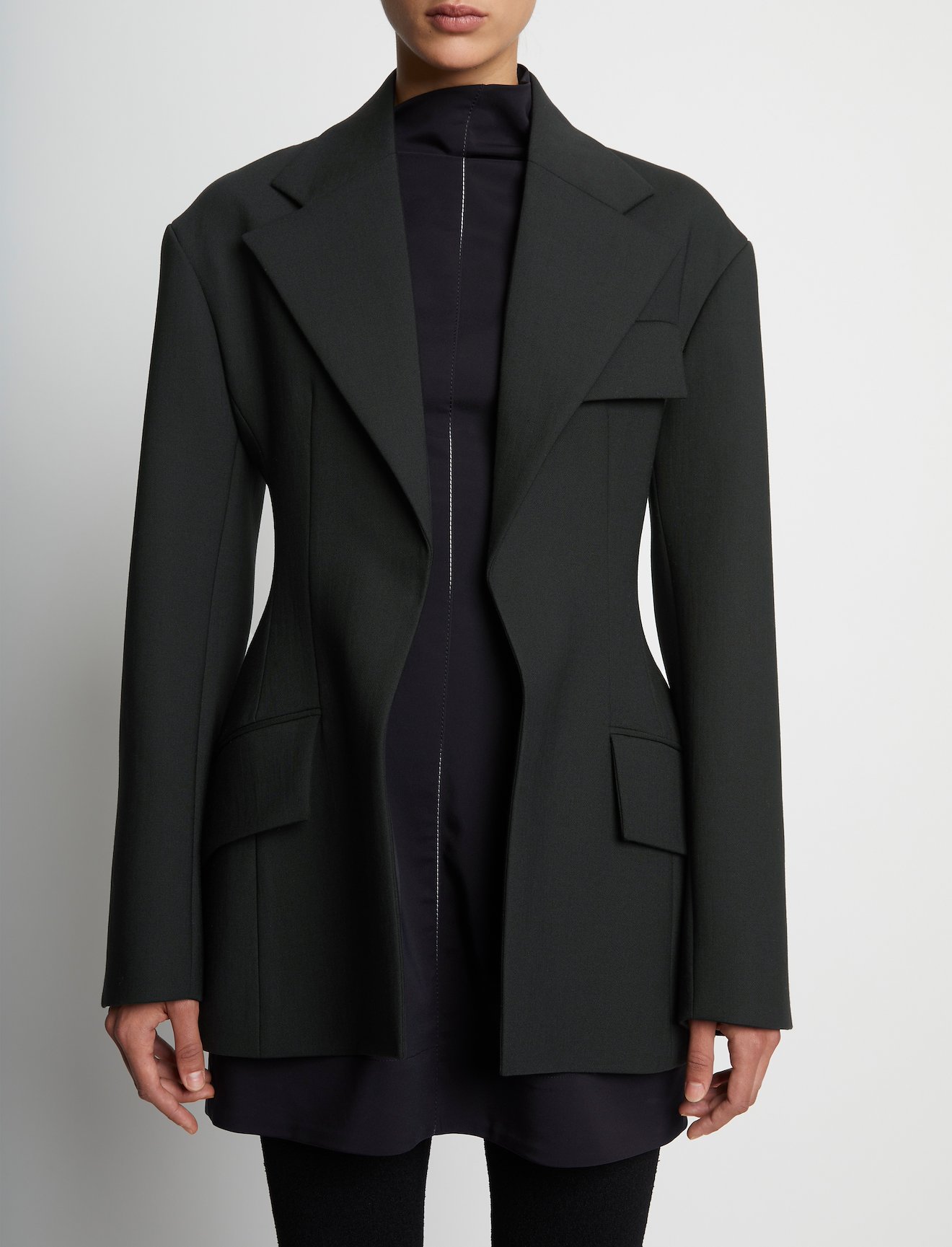 Stretch Suiting Sculpted Blazer in black | Proenza Schouler