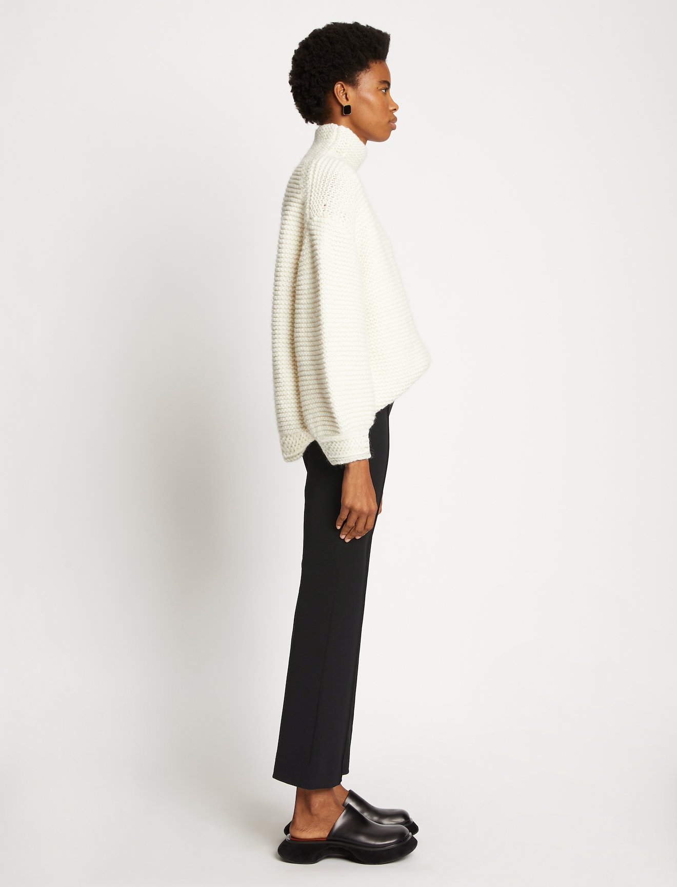 Bi-Stretch Crepe Flared Pants #1