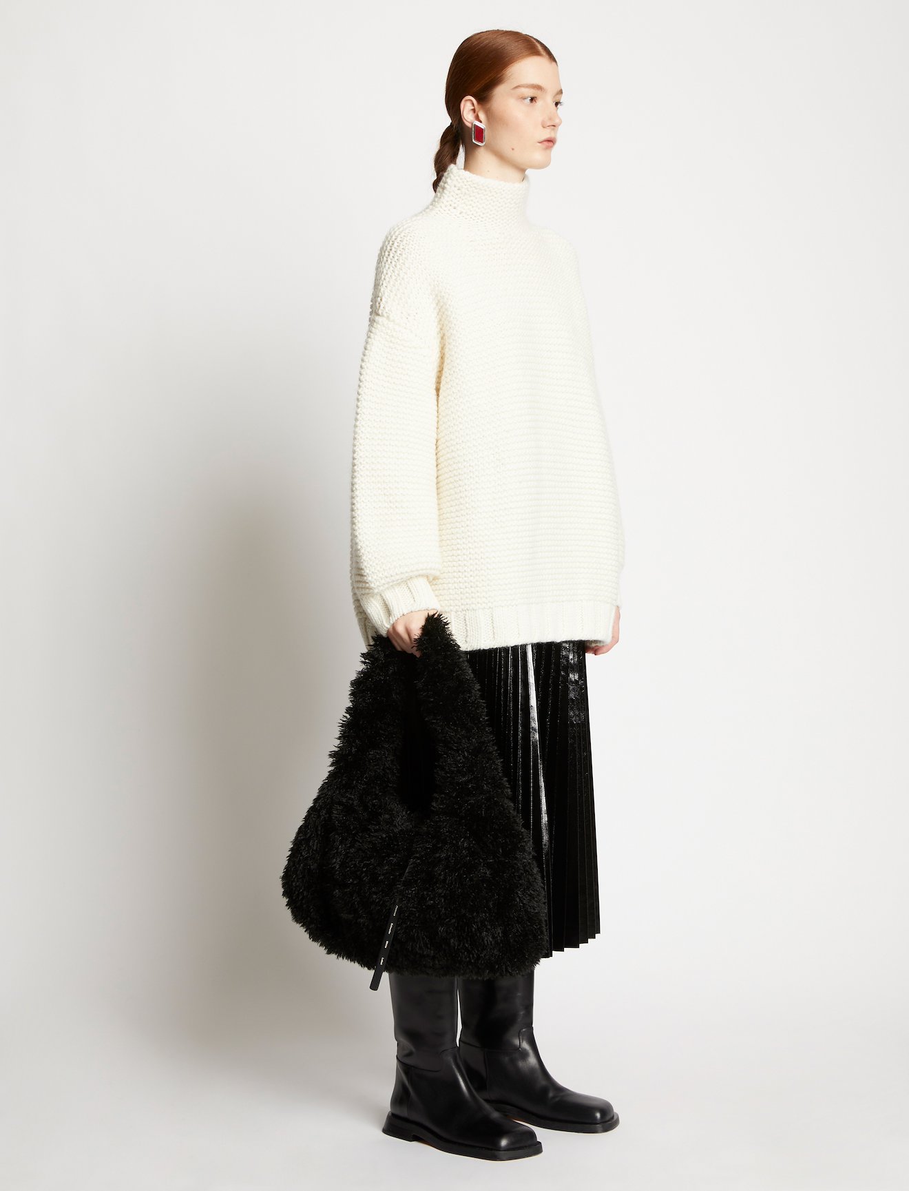 Faux Shearling Hobo Bag #5