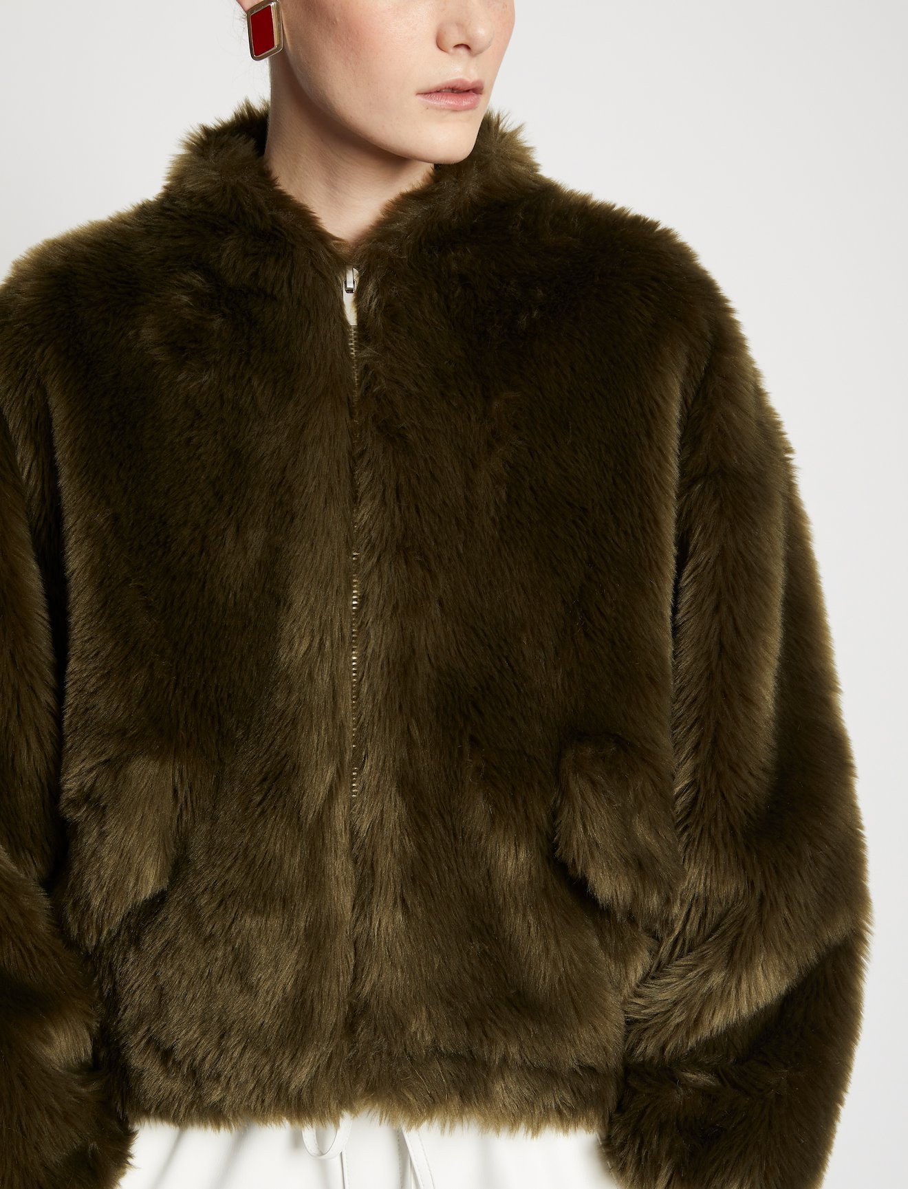 Faux Fur Cropped Jacket #4