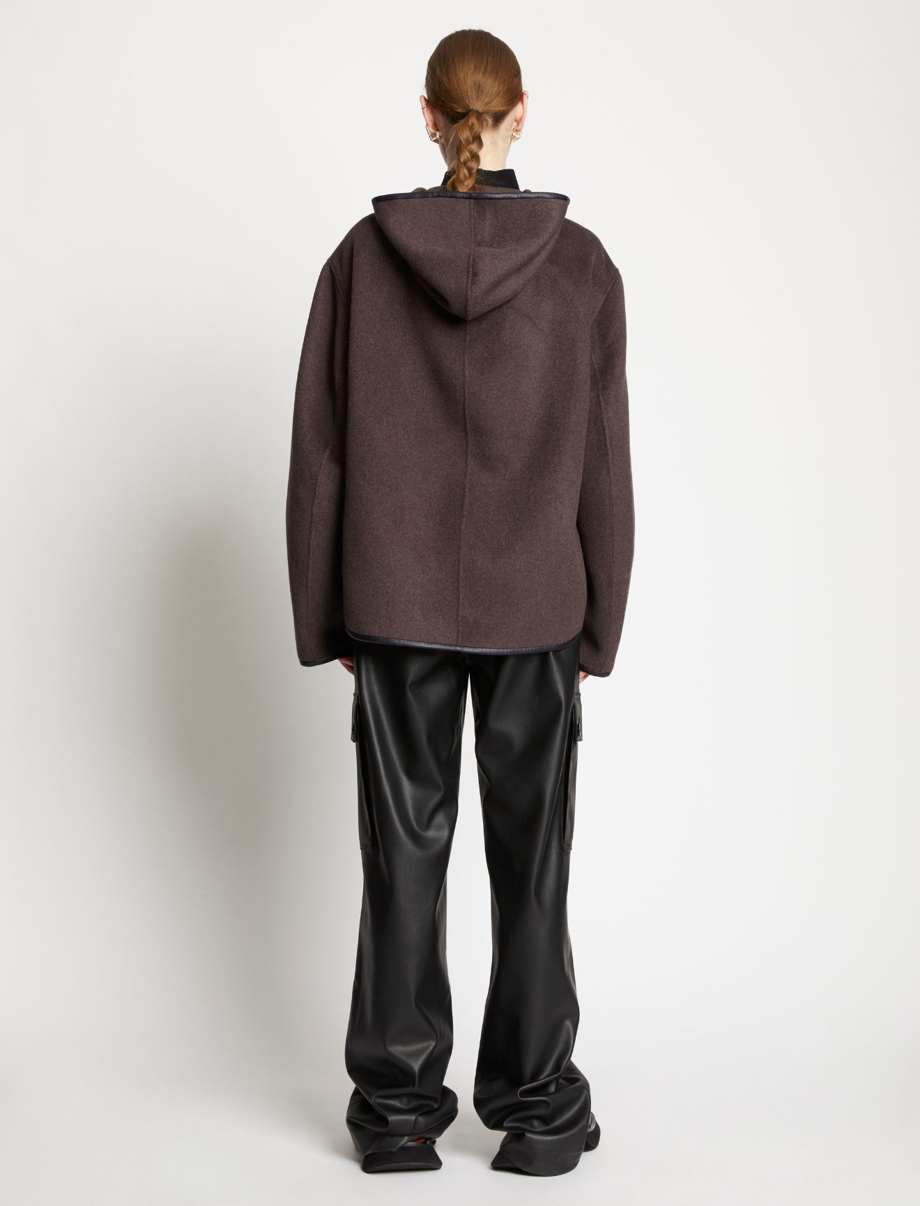 Melton Hooded Jacket in brown | Proenza Schouler