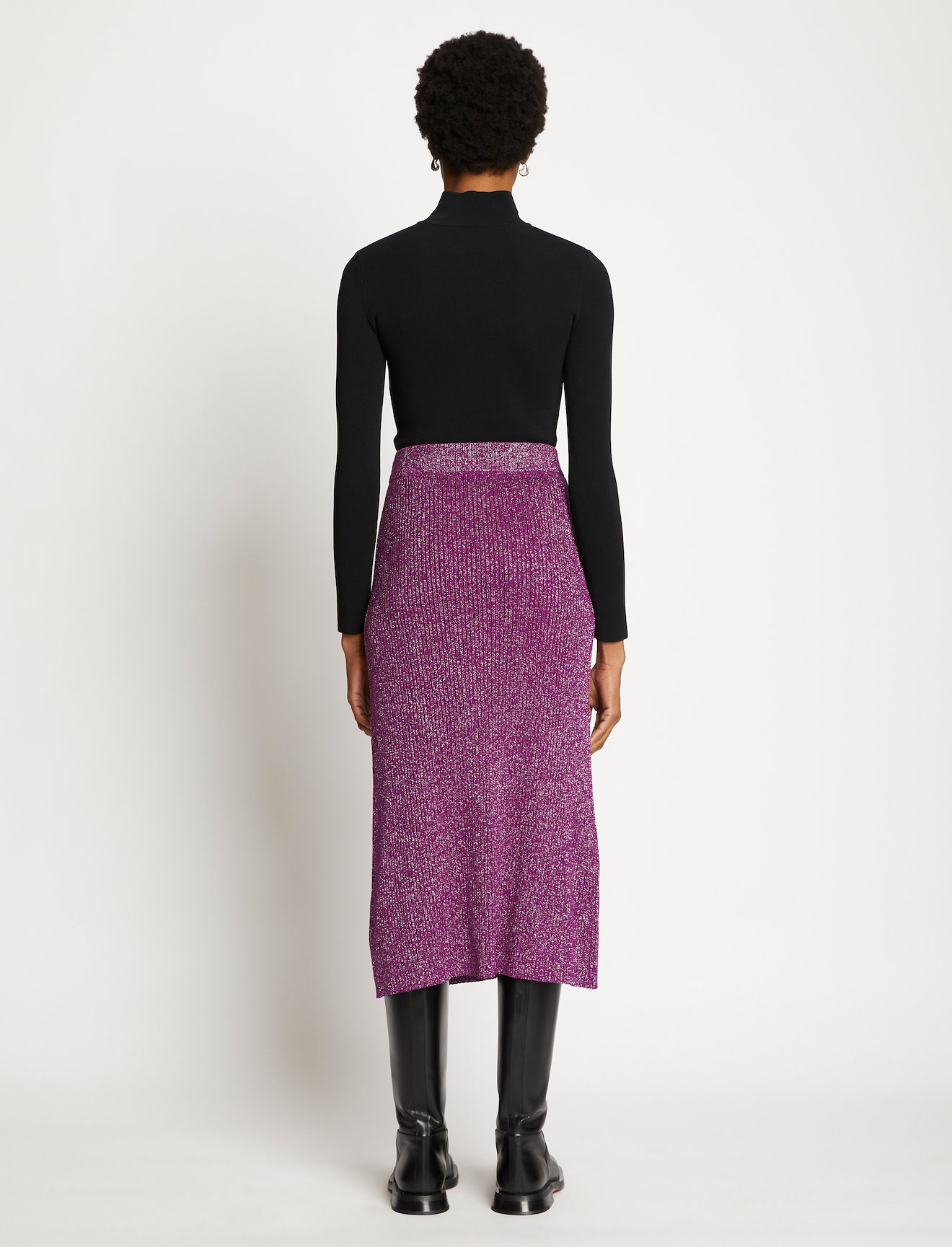 Lurex Rib Knit Skirt #2