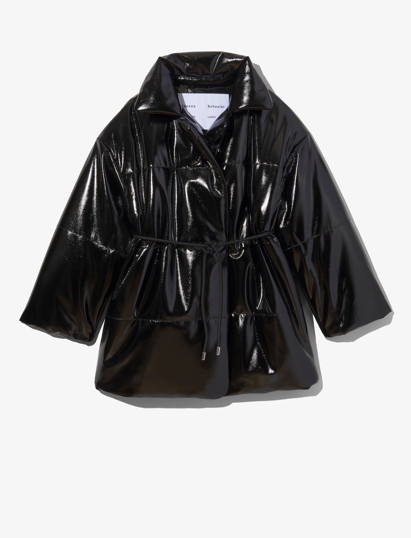 Lacquered Canvas Cropped Puffer Coat #4